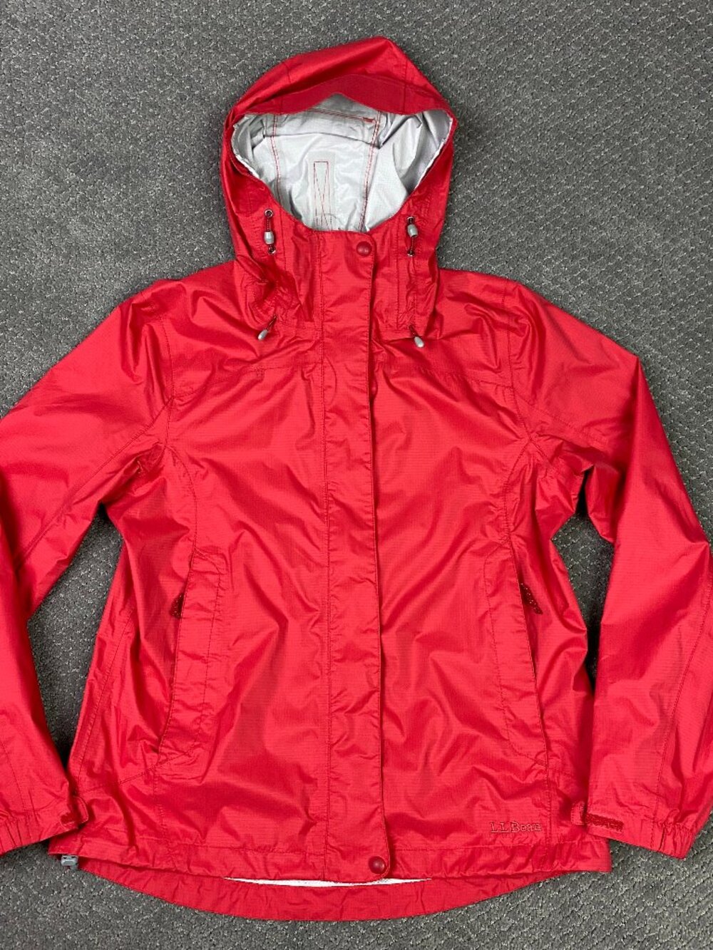 LL Bean Waterproof Trail Model Jacket Womens Misses Small Red Ochre Hiking